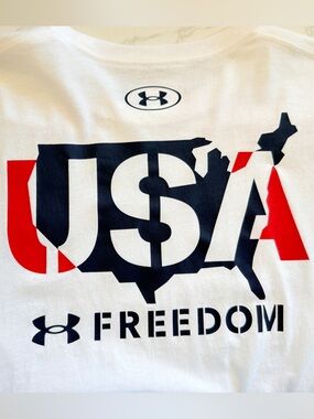 Under Armour Freedom USA Graphic T Shirt White Patriotic Mens Large